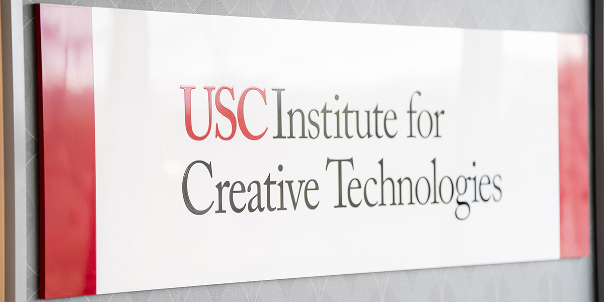 USC Institute for Creative Technologies logo and sign