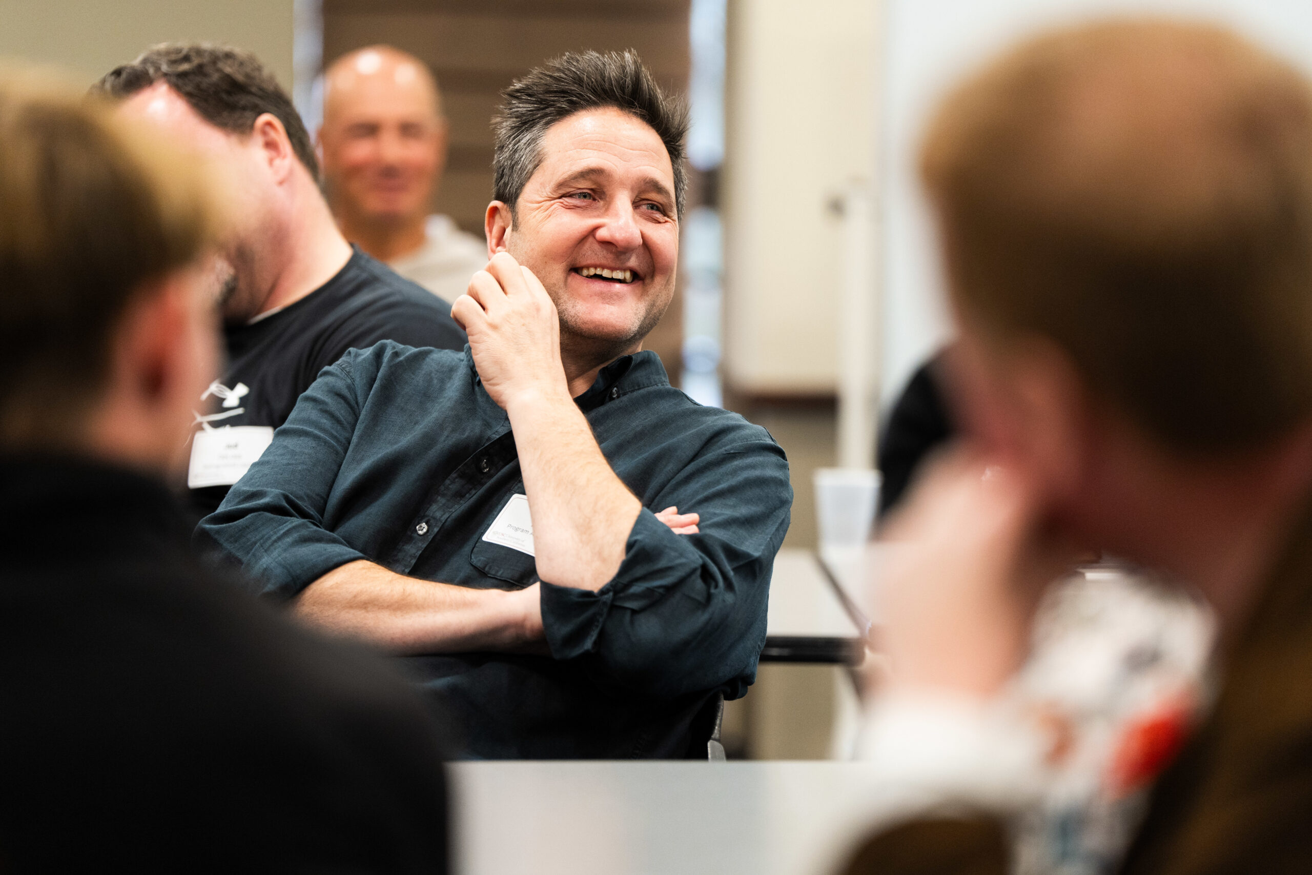 Julian Hirst smiling during a session